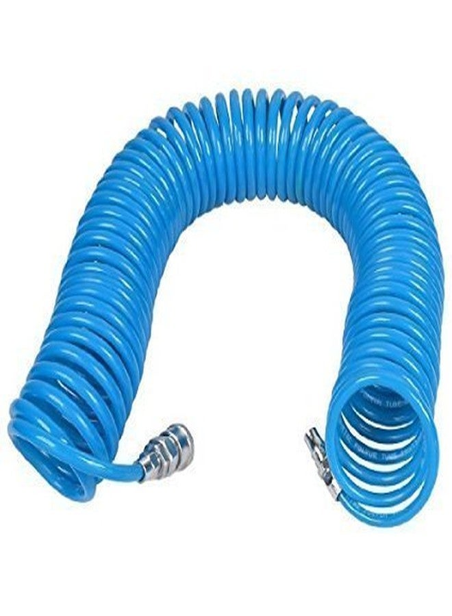 MINSALES ® Heavy Duty Industrial Use Polyurethane Pneumatic Air Compressor Tubing PU Hose Tube 10 meter with SP20+PP20-1/4 BSP Hose Pipe (Blue) (10METER) - Image 1